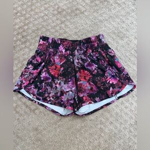 lululemon athletica Black Floral Print Athletic Shorts